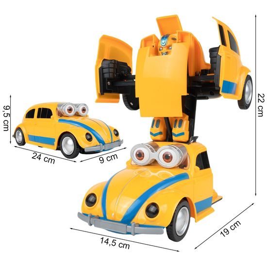 Robot transformer 2v1 Big Eyes Car v měřítku 1:24
