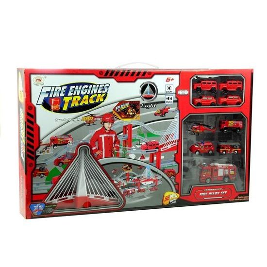 Požární centrum s dráhou, autíčky a helikoptérou