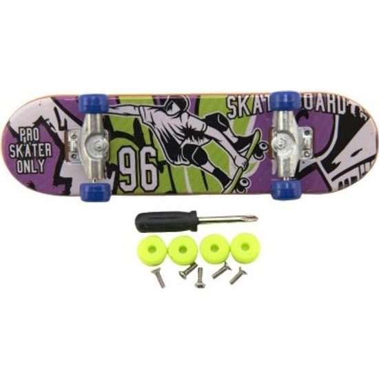 Skateboard prstový šroubovací s doplňky - mix barev