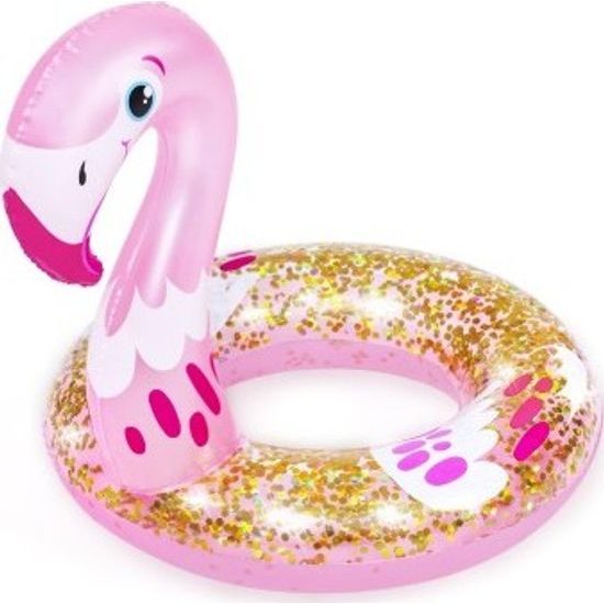 Kruh nafukovací třpytivý Plameňák/Labuť - mix barev