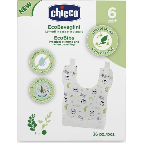 Chicco Jednorázové kompostovatelné bryndáčky 36 ks
