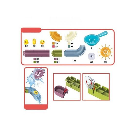 Dětská kuličková dráha do vany Kačenky 48 dílků