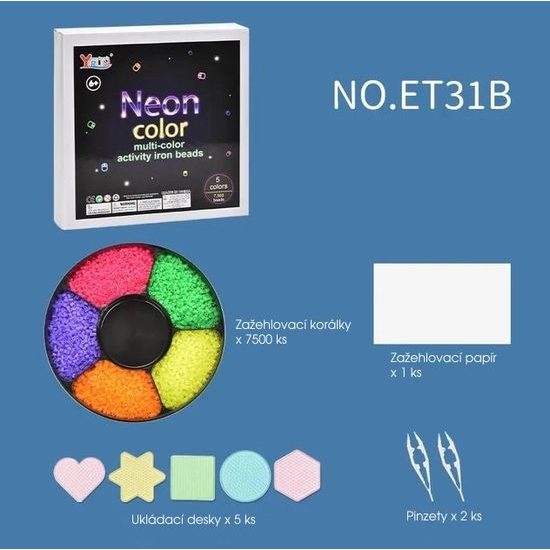 Neónové zažehlovací korálky Neon Iron Beads 7500 kusů