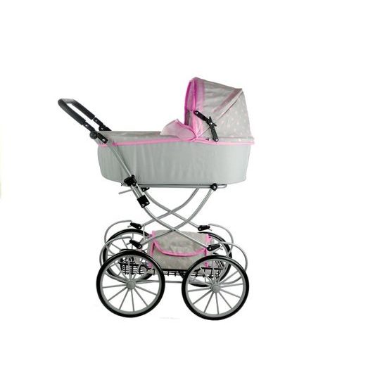 Kočárek pro panenky Alice Retro béžovo-růžový