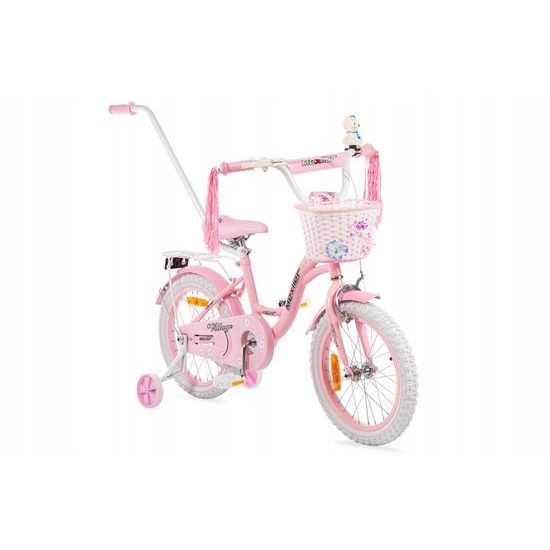 Mexller dětské kolo Village 16" s vodící tyčí světle růžové