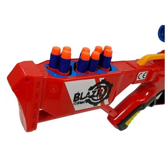 ROZBALENO Velký dětský samopal Blaze Storm RED s pěnovými náboji