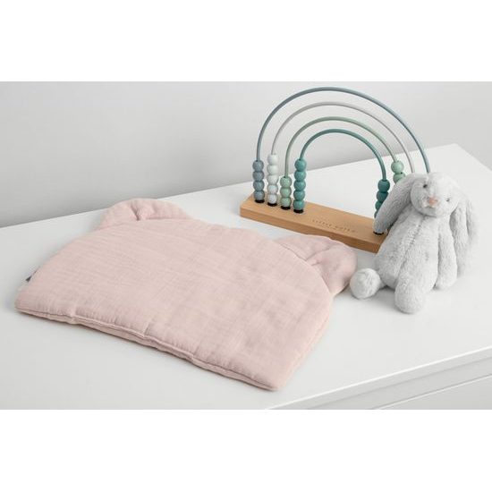 Mušelínová poduška do kočárku růžová