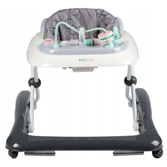Ecotoys dětské chodítko s hračkami černo-bílé
