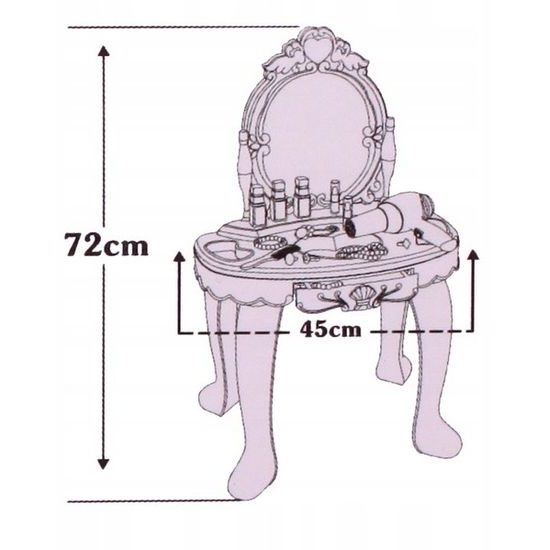 Dětský toaletní stoleček s příslušenstvím Glamour Mirror
