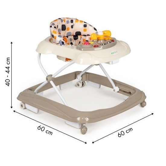 Ecotoys dětské vzdělávací chodítko hnědé