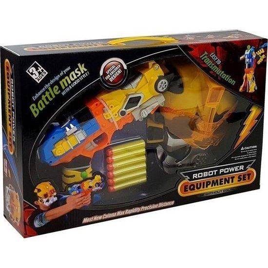 Robotická pistole na pěnové šipky s maskou