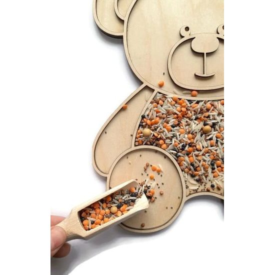 Senzorické Montessori sypání Medvěd - jemná motorika