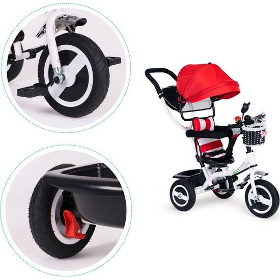 Ecotoys dětská tříkolka s otočným sedadlem Trike 2v1 červená