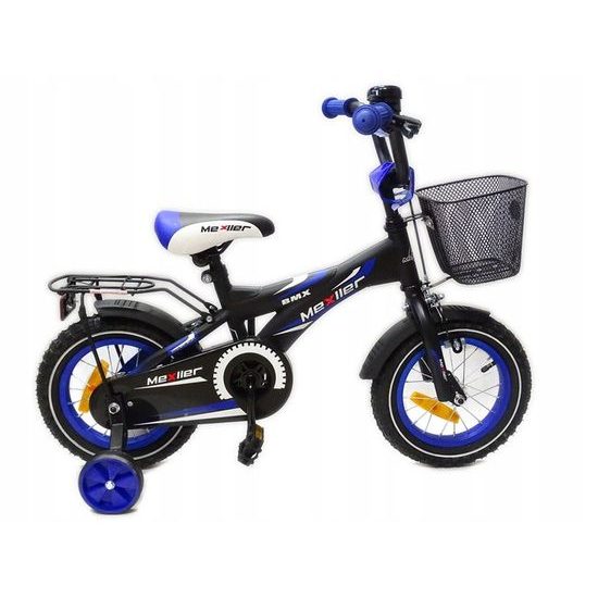 Mexller dětské kolo BMX 12" s vodící tyčí černomodré