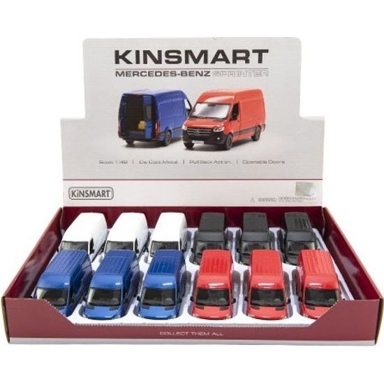 Auto/dodávka Kinsmart Mercedes-Benz Sprinter 1- mix 4 barvy