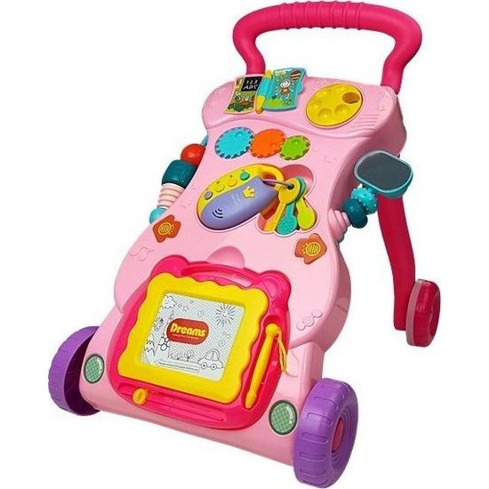 Dětské odrážedlo s interaktivní tabulí - růžové