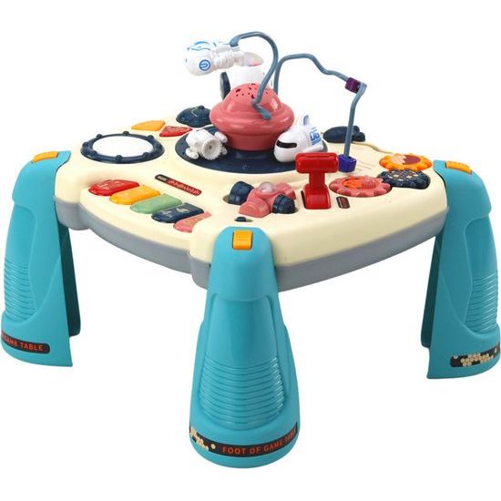 Interaktivní vzdělávací stůl s kolotočem s vesmírnými loděmi, modrá