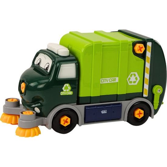 Popelářský vůz k sestavení DIY-tmavě zelená