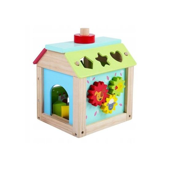 Ecotoys dřevěná edukační kostka se zvukem