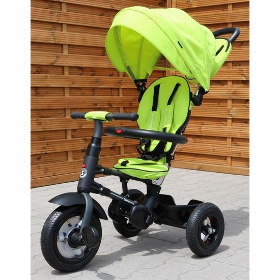 Majlo Toys dětská tříkolka Discovery 380 nafukovacími koly zelená