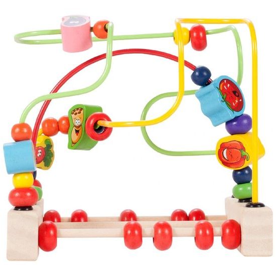 Dřevěný edukační labyrint Wooden Beads