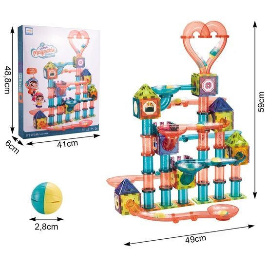 Magnetická 3D stavebnice se skluzavkou Magic Magnetic 262 dílů