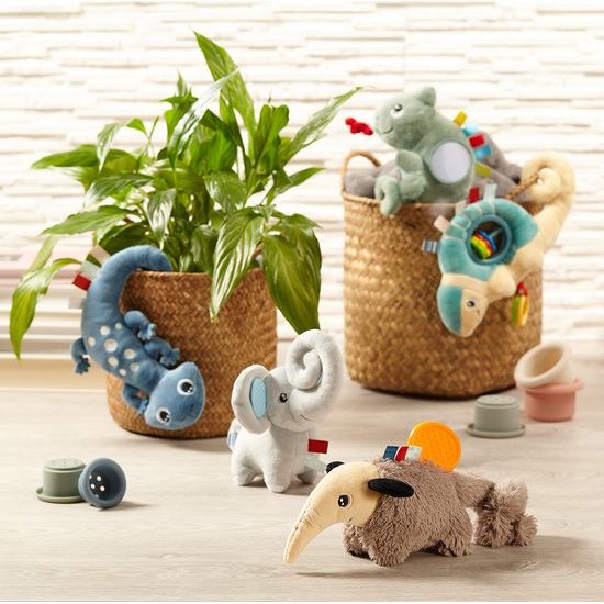 BabyOno závěsná plyšová hračka se zrcátkem Chameleon