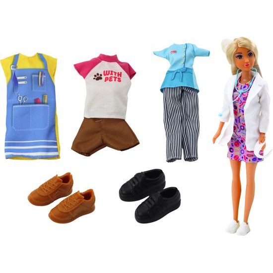 Panenka Anlily 4v1- doktorka, kadeřnice, kuchařka a pečovatelka zvířat