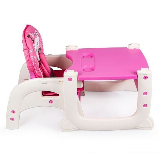 SMONTOVÁNO Ecotoys jídelní židlička 2v1 Kočička růžová