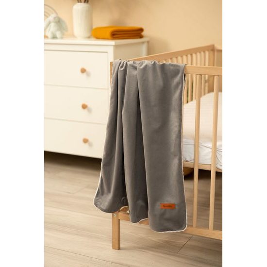 Dětská dečka velvet šedá 75x100 cm