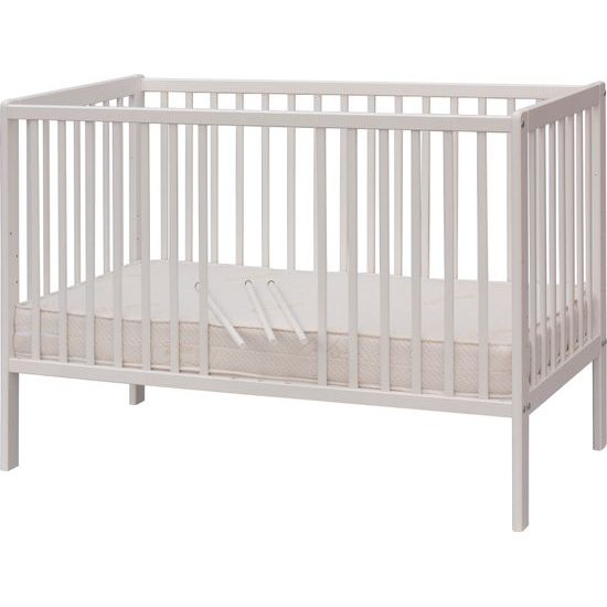 Dětská postýlka Scarlett DOMINIK s vyndavacími příčkami borovice - bílá 120 x 60 cm