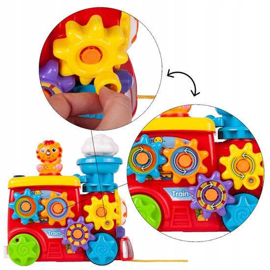 Veselá lokomotiva pro nejmenší s ozubenými kolečky Animal Train