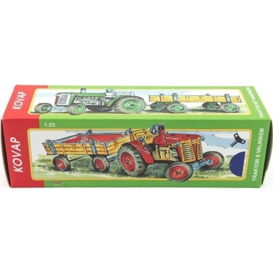 Traktor Zetor s valníkem - modrý, na klíček