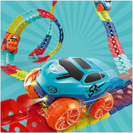 Elastická dráha s autíčkem na baterie 192 dílků Changeable Tracks