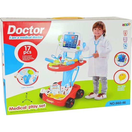 Lékařský EKG vozík 17ks