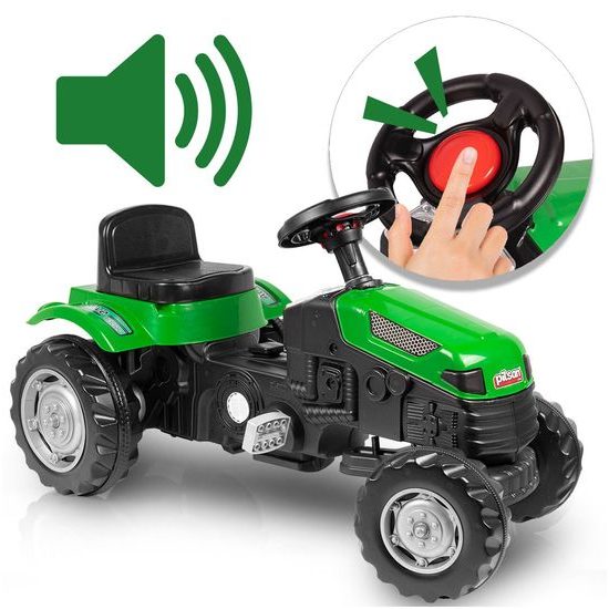 Dětský šlapací traktor s vlečkou Active Pedal zelený