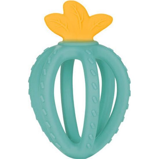 CANPOL babies Silikonové senzorické 3D kousátko JAHODA tyrkysové