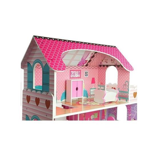 Majlo Toys dřevěný dvoupatrový domeček pro panenky Milena