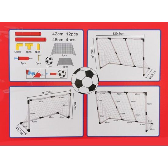 Fotbalová branka 2v1 s míčem 139x91 cm