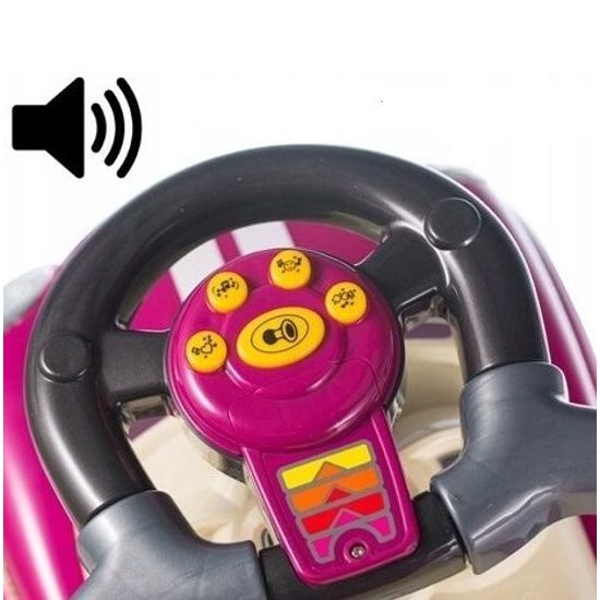 Odrážedlo Super Coupe s vodící tyčí 3v1 fialové