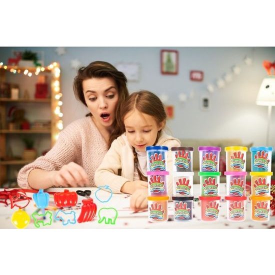 Modelovací plastelína pro děti s 16 formičkami 15 barev Creative Doh