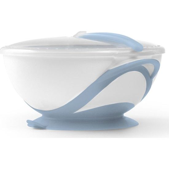 Dětská miska s přísavkou a lžičkou Baby Ono bílo-modrá