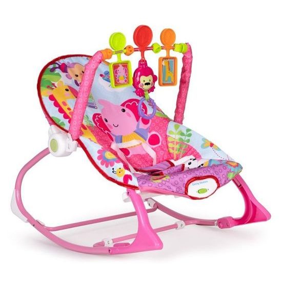 Ecotoys kojenecké lehátko 3v1 s vibracemi Baby Calm růžové