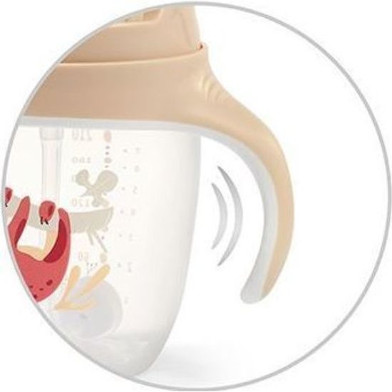 Dětský hrneček se zatíženým brčkem - béžový