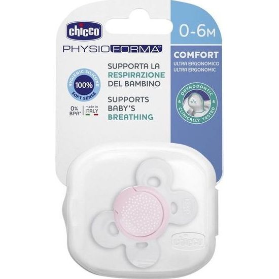 CHICCO Dudlík celosilikonový Physio Comfort 0-6m 1ks dívka