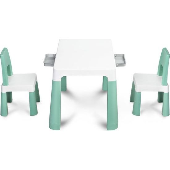 Dětský stůl Monti + 2 židle zelený