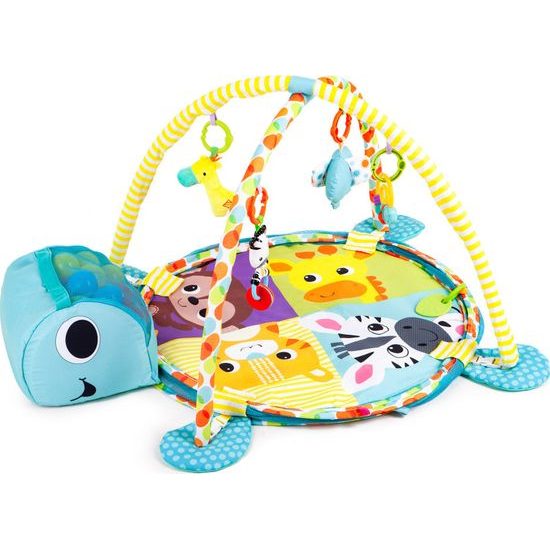 Ecotoys hrací deka s 30 míčky Turtle modrá