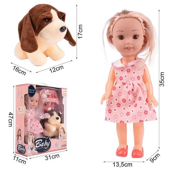 Panenka doktorka s oblečením a pejskem My Baby 35 cm