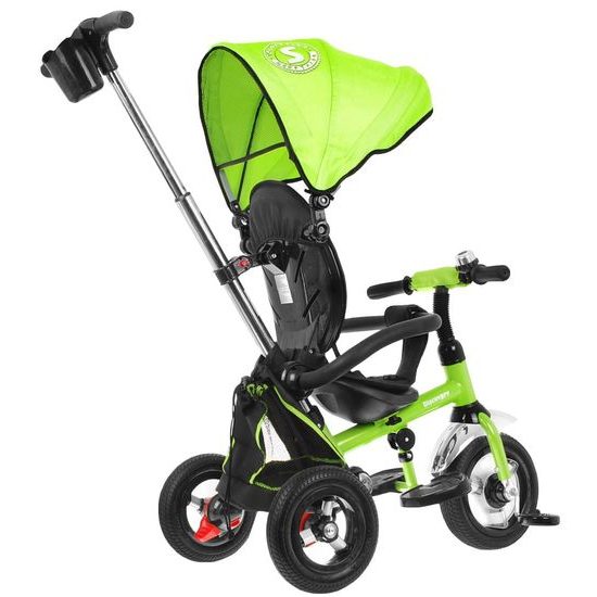 Majlo Toys dětská tříkolka Discovery T300 s nafukovacími koly zelená