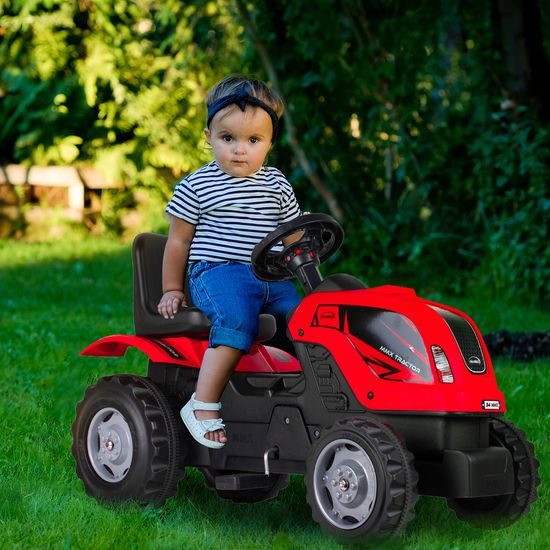 Dětský šlapací traktor s vlečkou Max červený